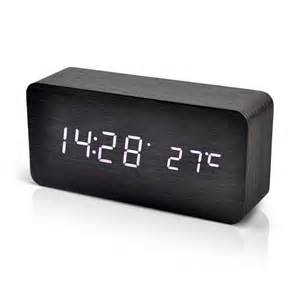Sound Control LED Wooden Alarm Table Clocks