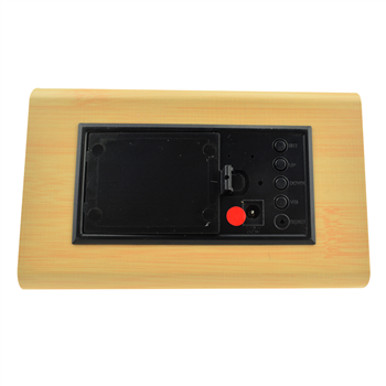 Triangle Wooden Clock with Temperature and Time