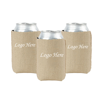 Burlap with Neoprene Can Cooler