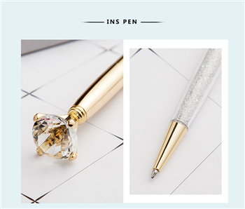 Metal Ballpoint Pen - Crystal Diamond Top