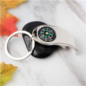 Compass and Bottle Opener Keychain