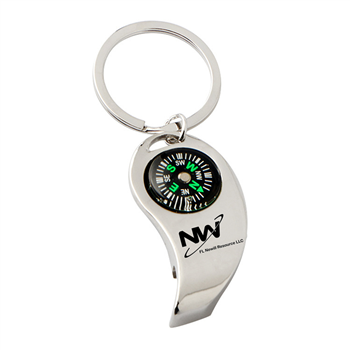 Compass and Bottle Opener Keychain