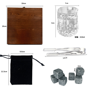 Whiskey Stones and Glass Set
