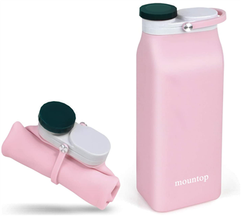  Portable Food Grade Silicone Foldable Travel Reusable Leak Proof Water Bottles