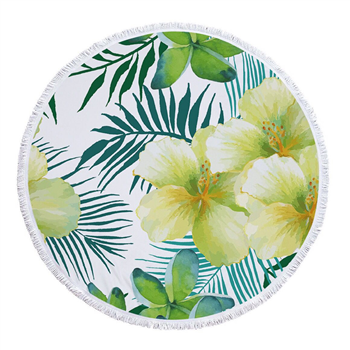 Round Microfiber Terry Beach Towel 
