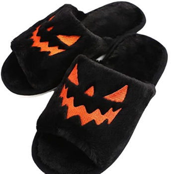 Plush Pumpkin Lantern Slippers
