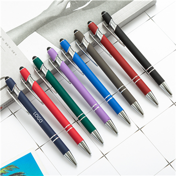 Soft-Touch Metal Pen w/ Stylus