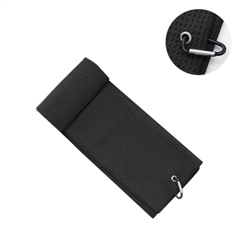 Waffle Pattern Golf Towel with Carabiner