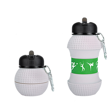 17oz Ball shape Collapsible Food Grade Sport Portable Silicone Water Bottle