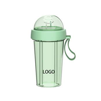 14 oz. Compartmentalised Double Drinking Straw Mug