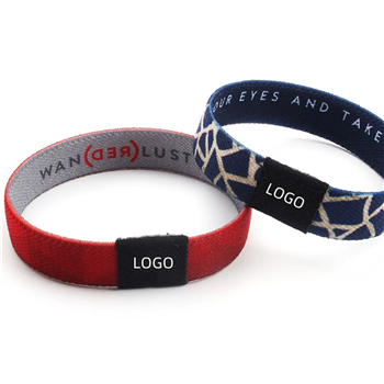 1/2" Sublimated Elastic Event Wristband W/ Customizable Woven Label