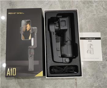 2-Axis Gimbal Stabilizer W/ Built-in Extension Rod Model A10 Dark Grey