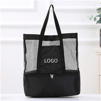 Mesh Beach Tote Bag With Cooler