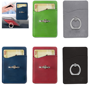 PU Leather Phone Finger Ring Buckle Bracket