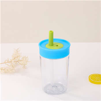 15Oz Plastic Water Bottle With Straw