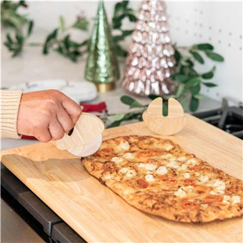 Bamboo Pizza Cutting Wheel With Lid