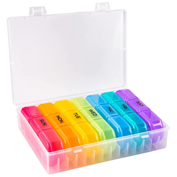 21 Compartment 7 Day Pill Box